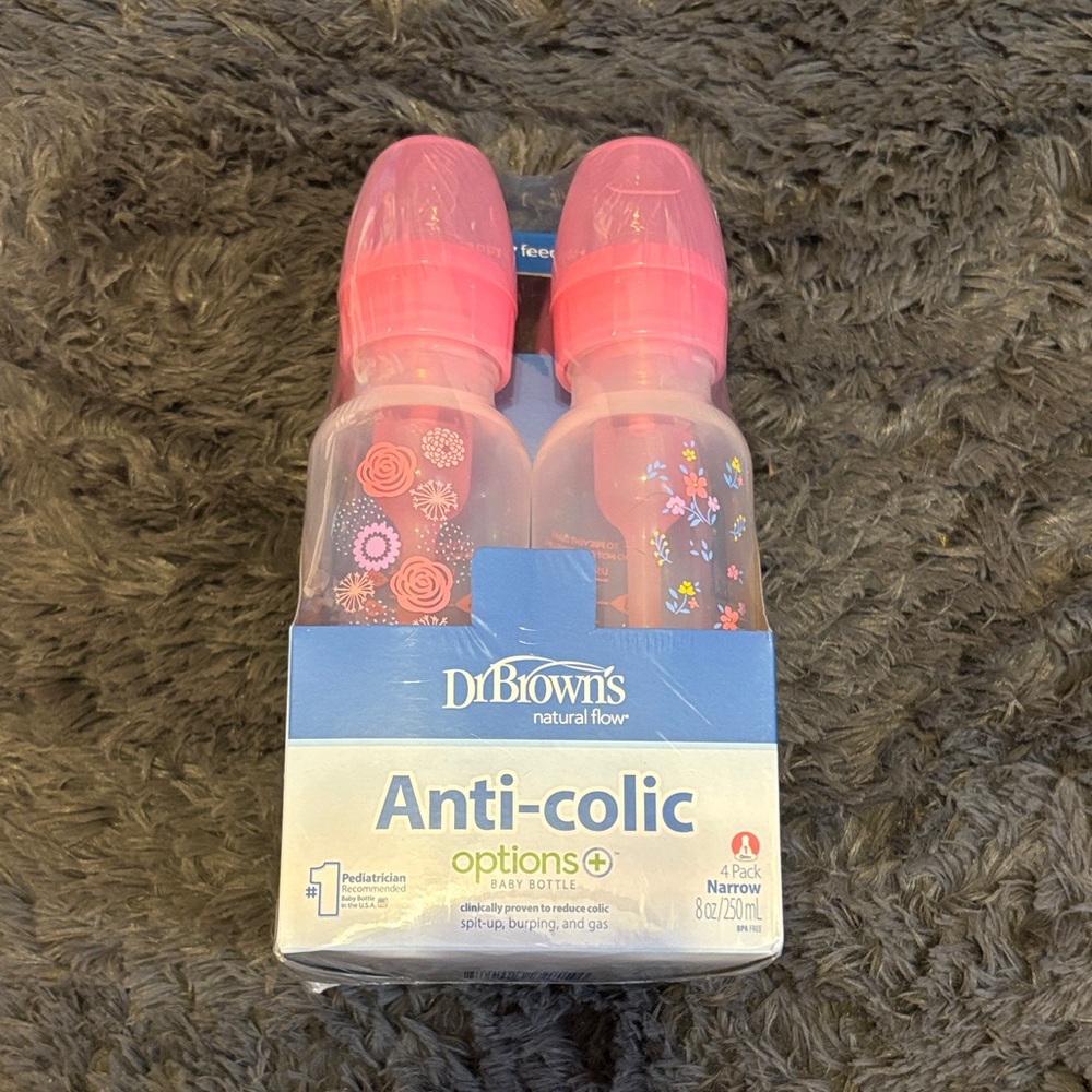 Dr. Brown's Pink Anti-Colic Baby Bottles - 4 Pack